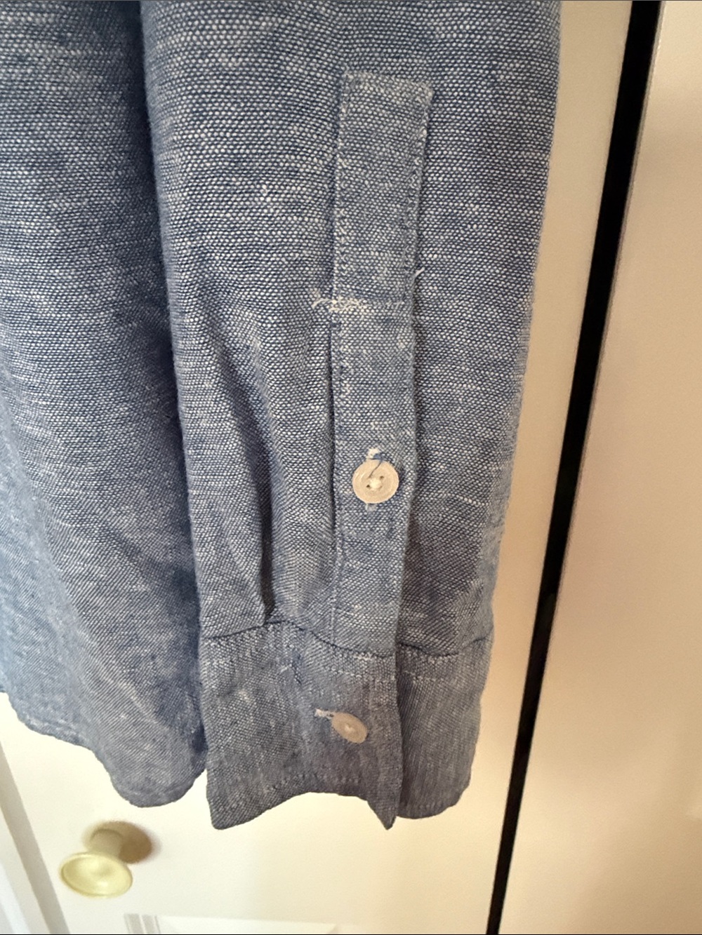 Banana Republic Blue Linen Blend Button Down Shirt M - Picture 4 of 8